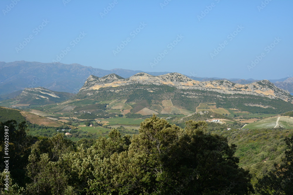 Corse, vue du Col de Teghime 535 m, Patrmonio.
