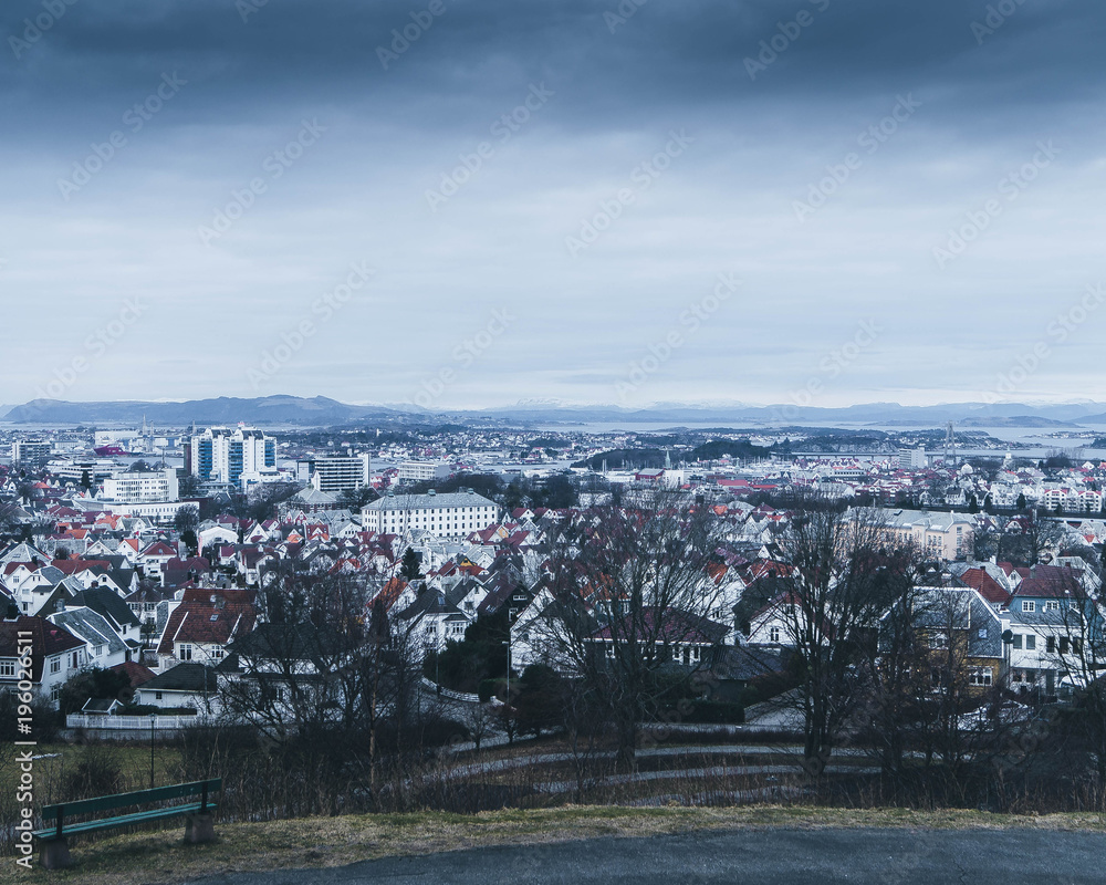 Fototapeta premium Overlooking the city of Stavanger, Norway