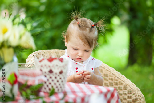 Bright summer berry party in park