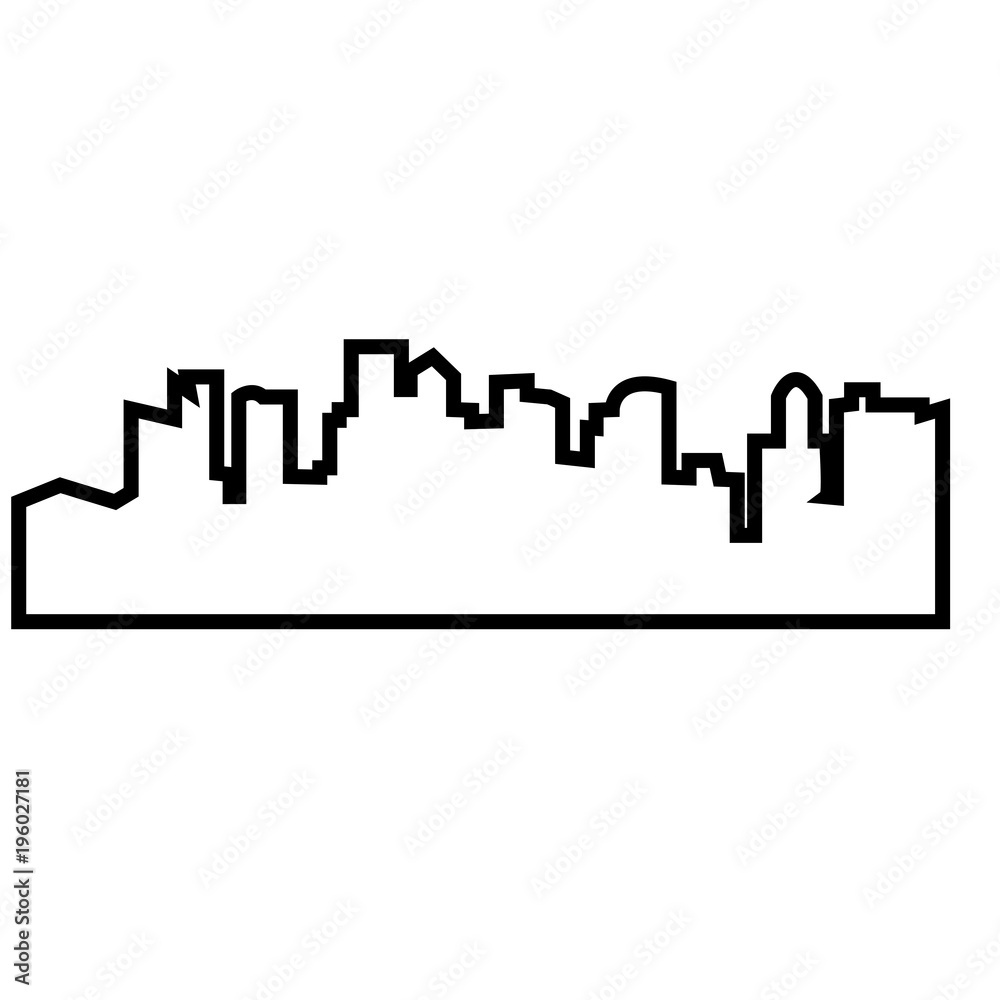 boston skyline outline on white background