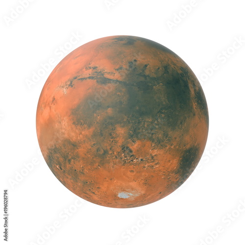 Mars Planet on white. 3D illustration