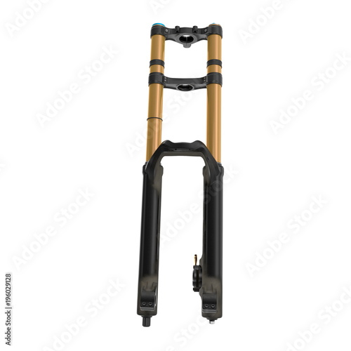 Mountain Bike Fork on white. 3D illustration