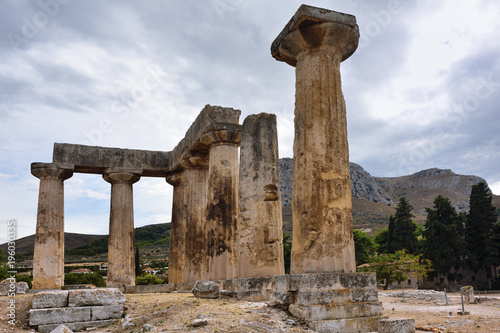 Temple of Apollo in Ancient Corinth Greece