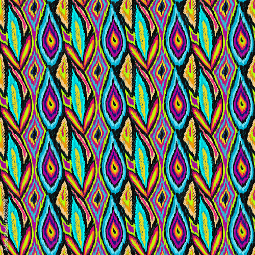 Fabric pattern tribal ornament retro hippie style texture 1