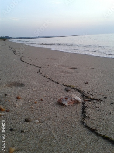 Sunset on the Chesapeake Bay with a line in the sand
