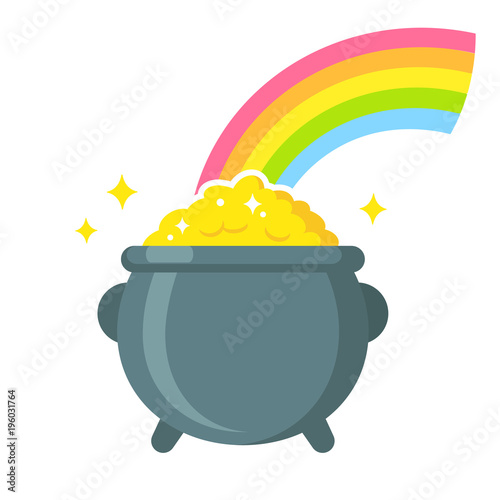 Pot of gold with rainbow