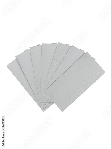 blank white paper sheets stacked in the order isolated on white background