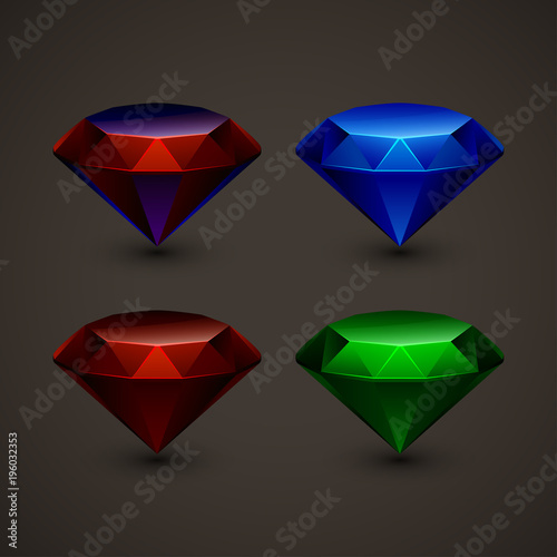 colored jewels in set