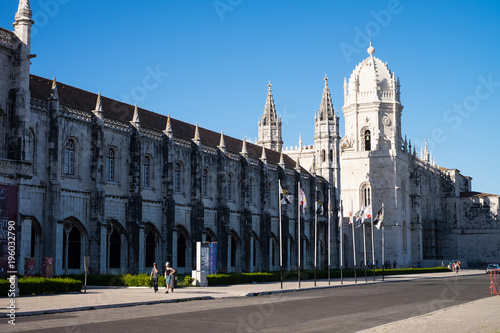 Beautiful architecture details in Jeronimos monastery, Lisbon