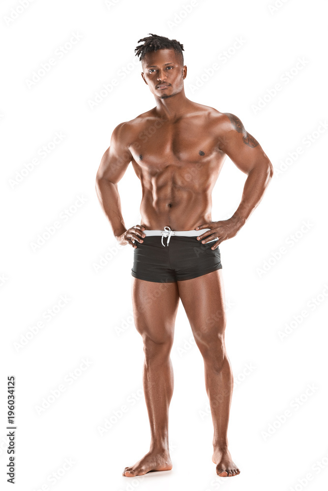Fit young man with beautiful torso isolated on white background Fit young man with beautiful torso isolated on white background