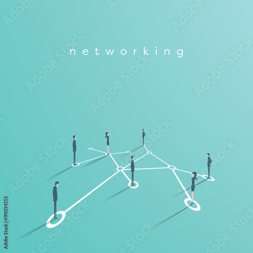 Group of business people networking, making contacts vector concept illustration. Symbol of communication, teamwork, collaboration.