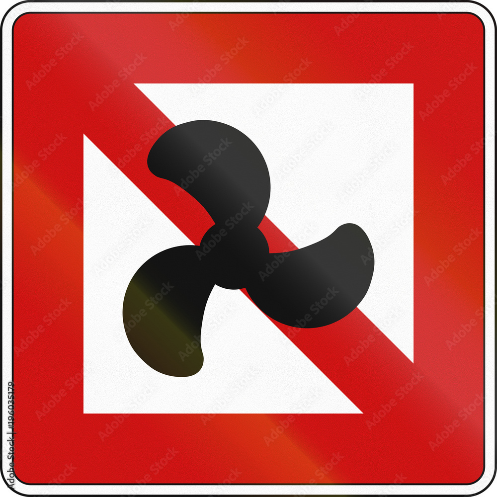 German inland water navigation sign - Machine driven vessels are prohibited German inland water navigation sign - Machine driven vessels are prohibited