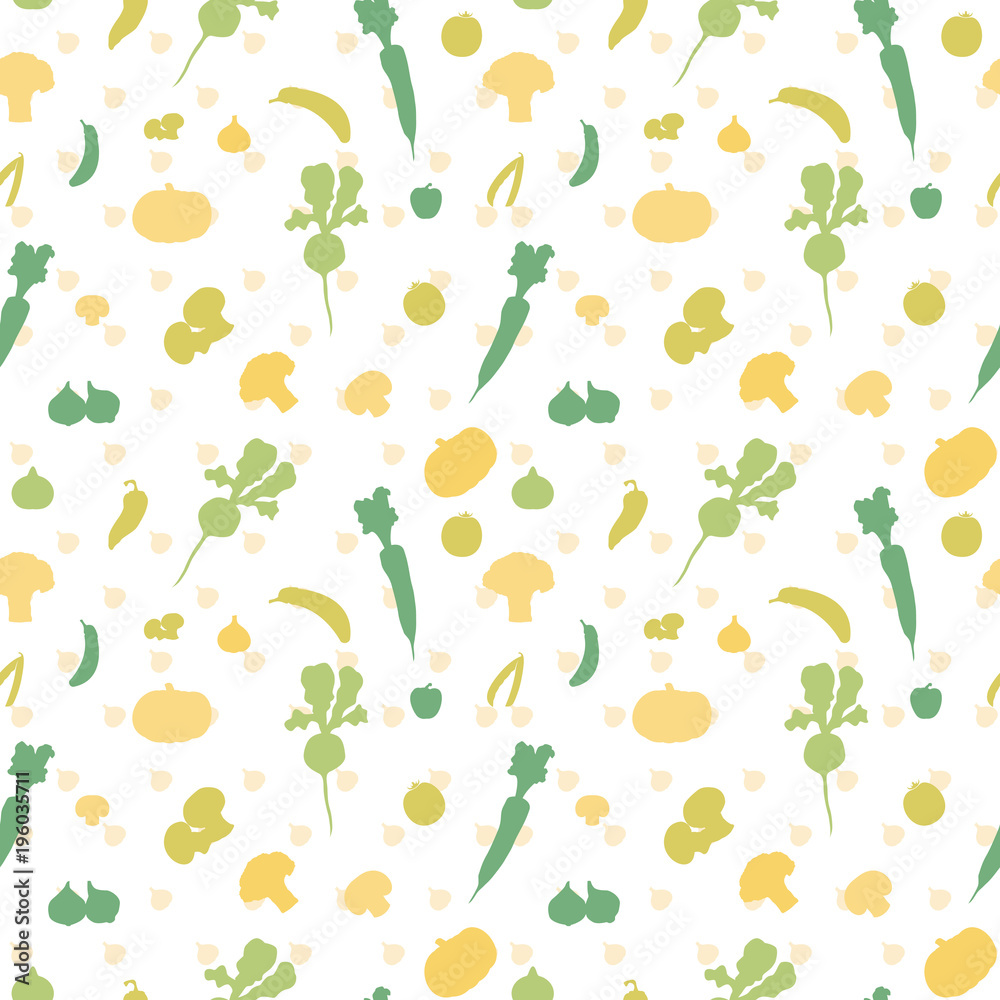 Vegetables Seamless Pattern Repeatable for Background Wrap