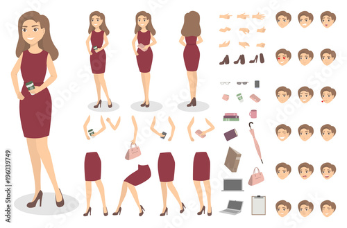 Businesswoman character set.