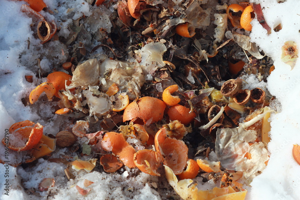 Фон мусора на снегу
