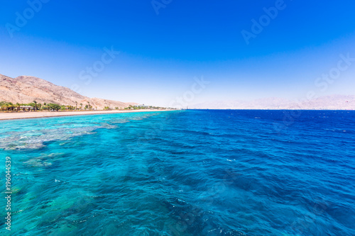Eilat  Israel. Beautiful sea  beachs and mountais.