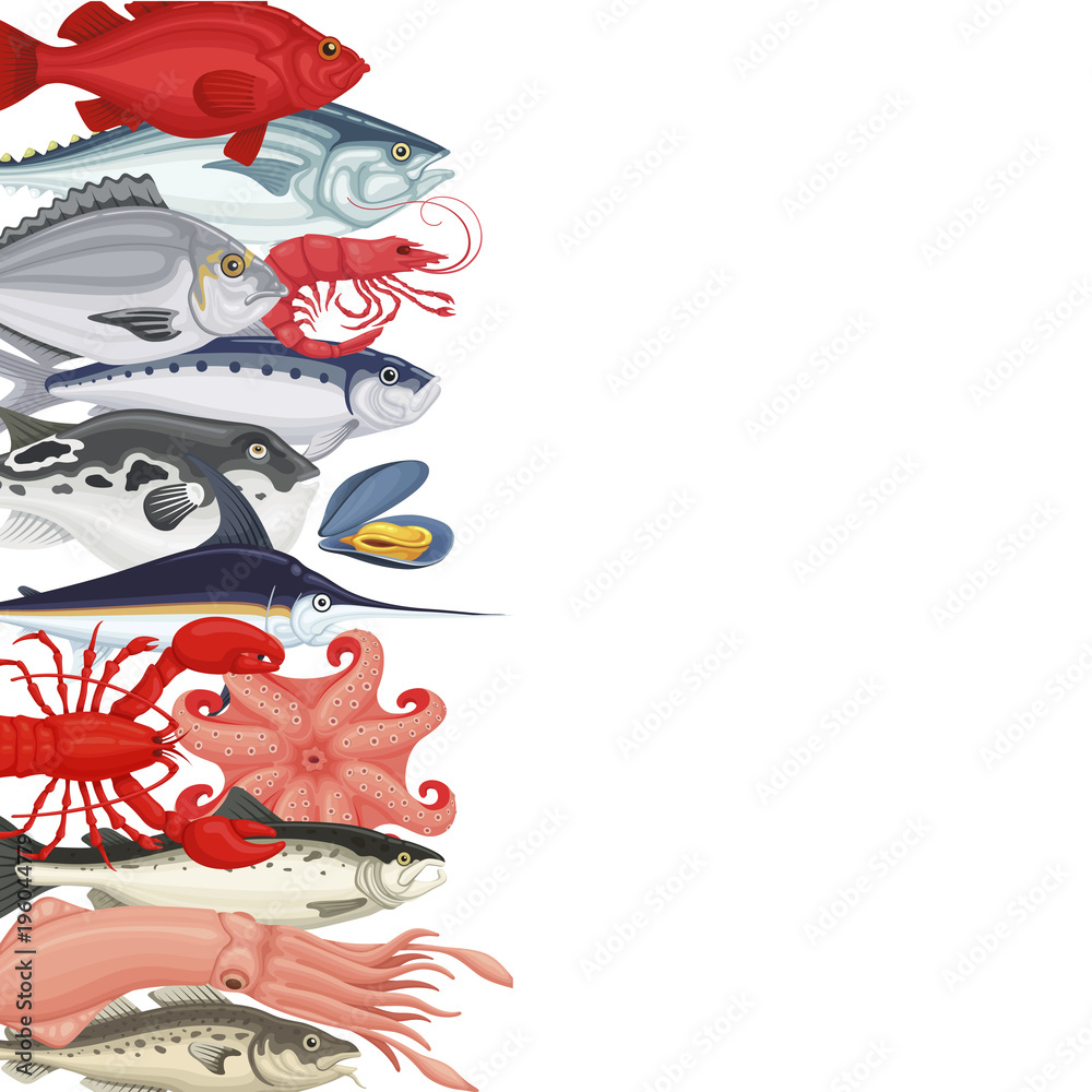 Seafood background banner Seafood background banner