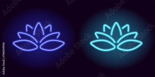 Neon blue and light-blue lotus