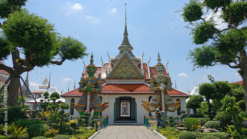 Stunning shot of main entrance to the beautiful Wat Arun temple in Bangkok.