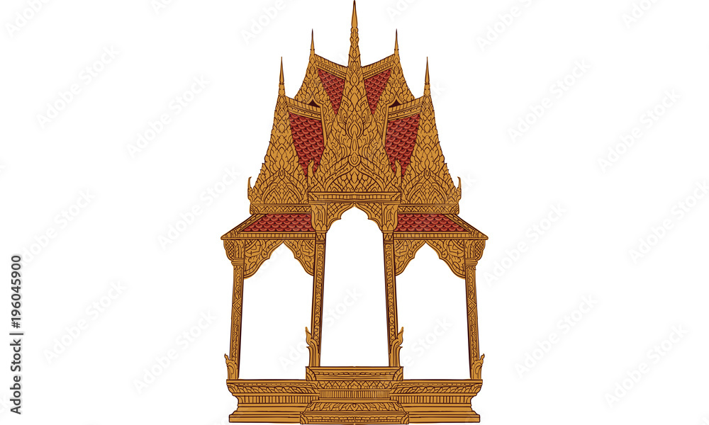 Fototapeta premium Angel house in Thai traditional painting