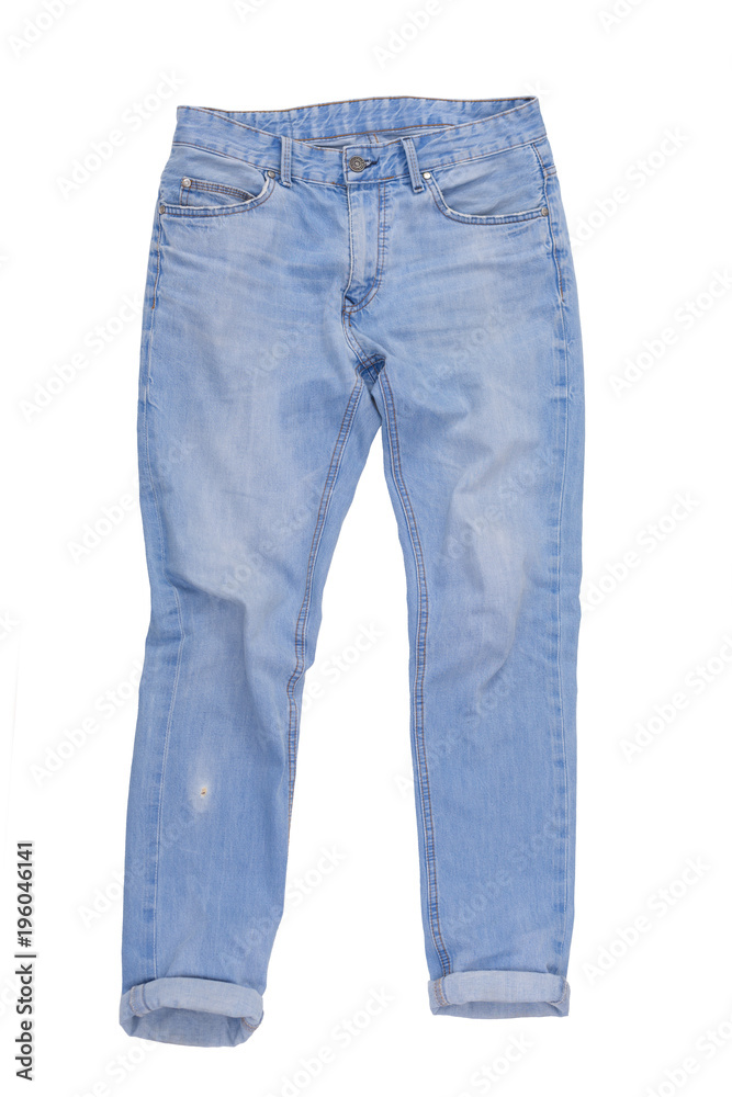 Casual jeans pants isolated on white background - obrazy, fototapety, plakaty 