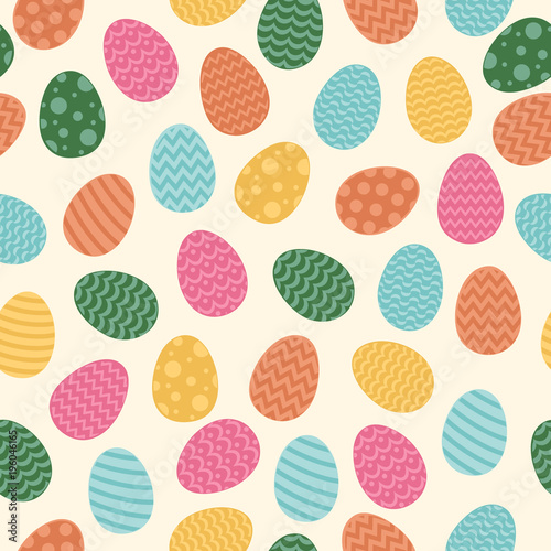 Easter wallpaper - seamless texture with decorative eggs. Vector.