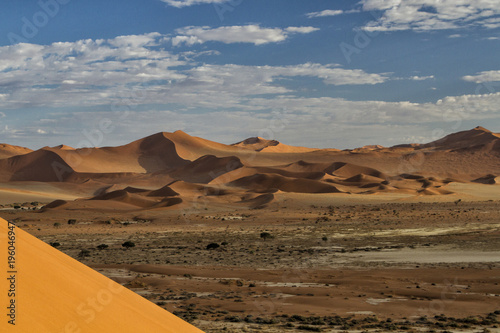 Landscape of Sossusvlei from Big Daddy in the Namib Naukluft National Park in Namibia