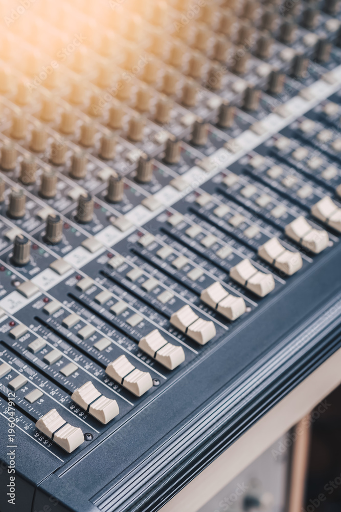 audio mixing console, recording concept background audio mixing console, recording concept background