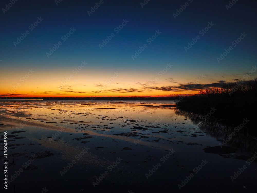 Dawn on the Detroit River