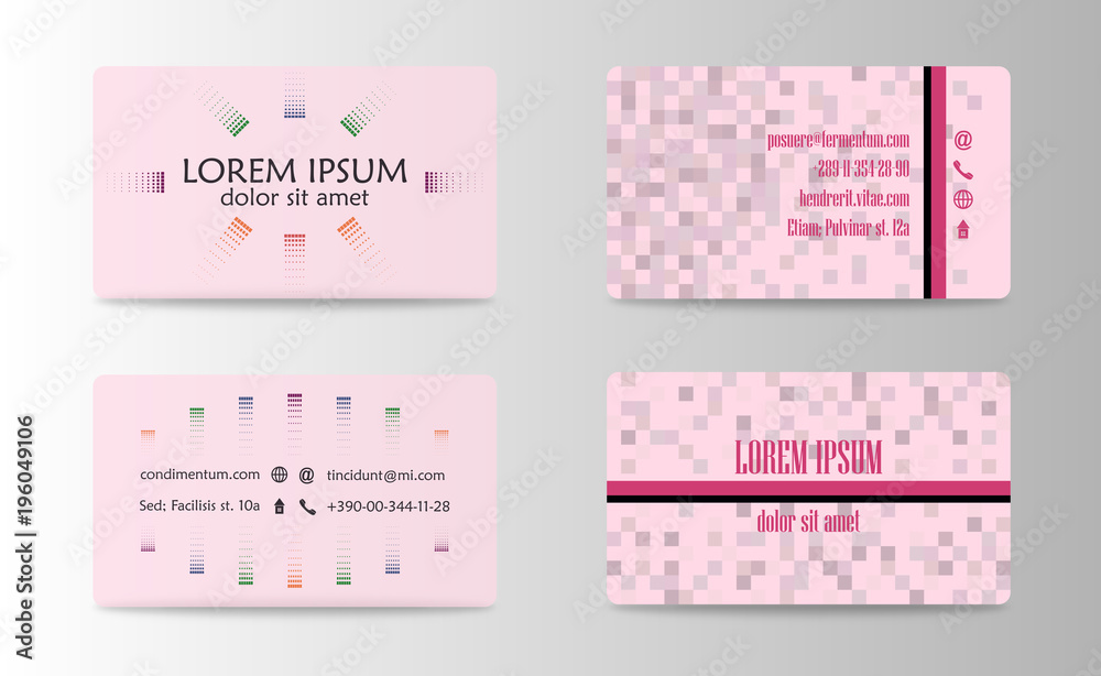 visiting card, business card set with abstract pattern. vector corporate identity template with simple logo visiting card, business card set with abstract pattern. vector corporate identity template with simple logo