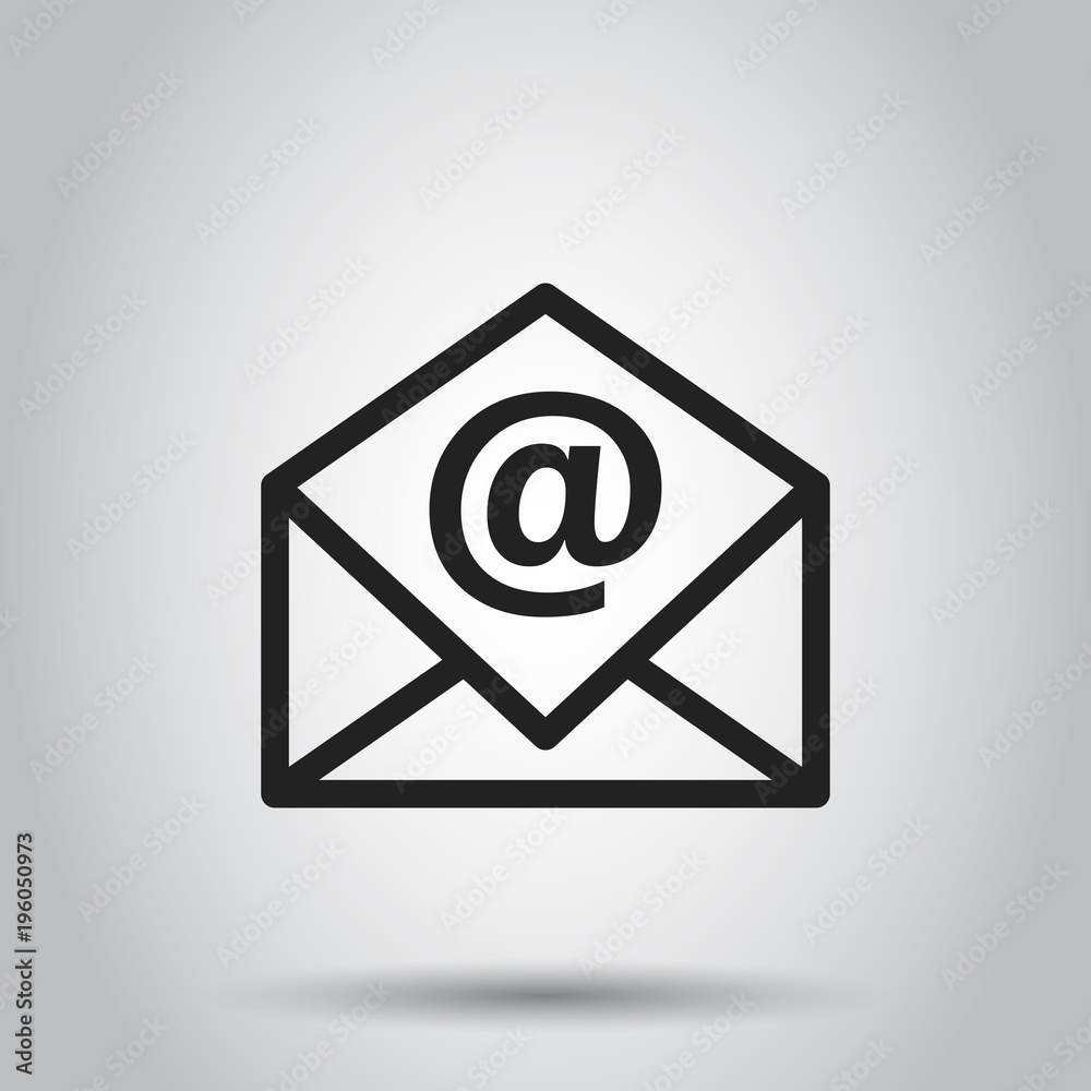 Mail envelope vector icon. Email flat vector illustration. E-mail business concept pictogram on white background. Mail envelope vector icon. Email flat vector illustration. E-mail business concept pictogram on white background.