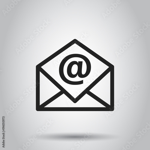 Mail envelope vector icon. Email flat vector illustration. E-mail business concept pictogram on white background.