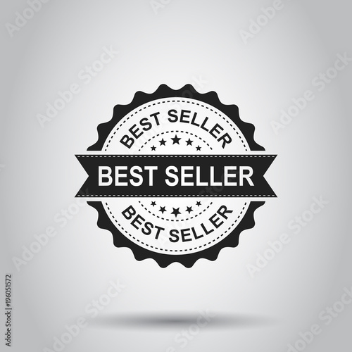 Best seller grunge rubber stamp. Vector illustration on white background. Business concept bestseller stamp pictogram.