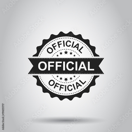 Official grunge rubber stamp. Vector illustration on white background. Business concept official stamp pictogram.