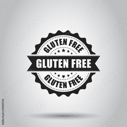 Gluten free grunge rubber stamp. Vector illustration on white background. Business concept no gluten healthy stamp pictogram.