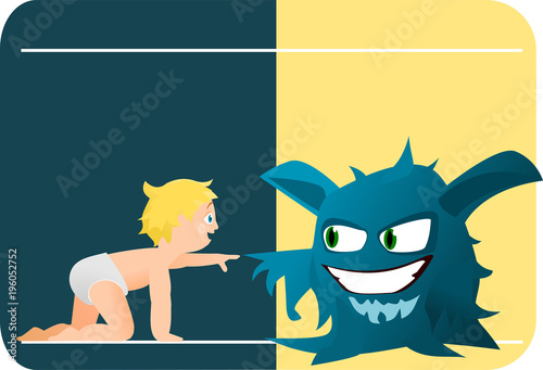 Child trying to contact with monster