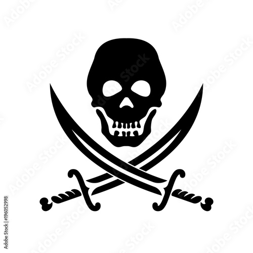Piracy symbol a skull and two crossed sabers.