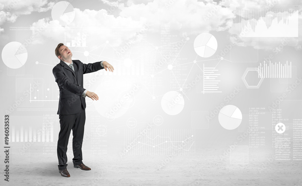 Businessman dreaming with his work