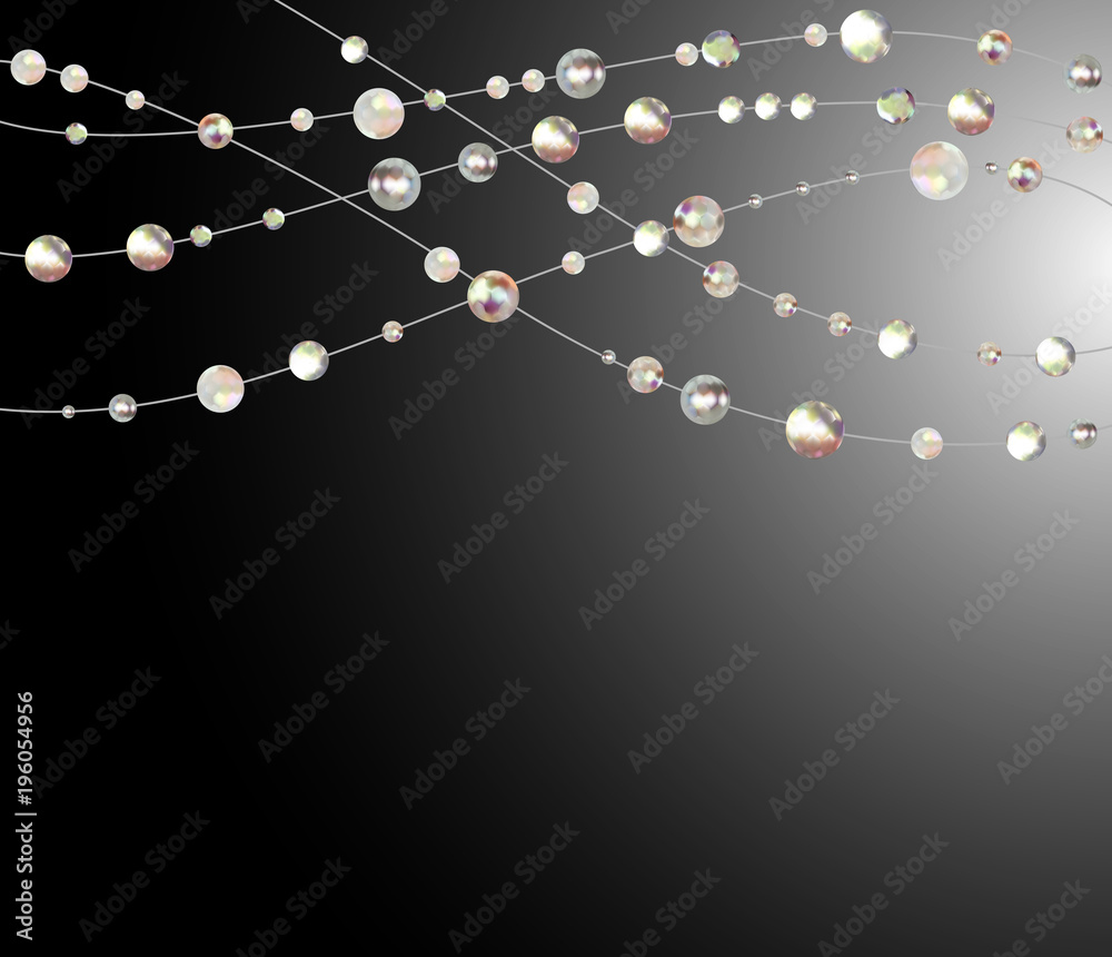 Obraz premium Gems. Diamonds. Crystals. Jewelry. Beads. Decoration. Luxurious. Threads. Garlands.