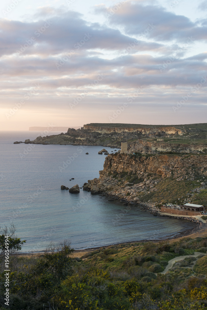 Blick über Ghajn Tuffieha auf Malta