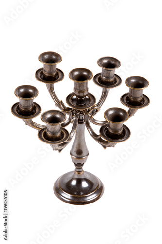 Bronze candle holder on a white background