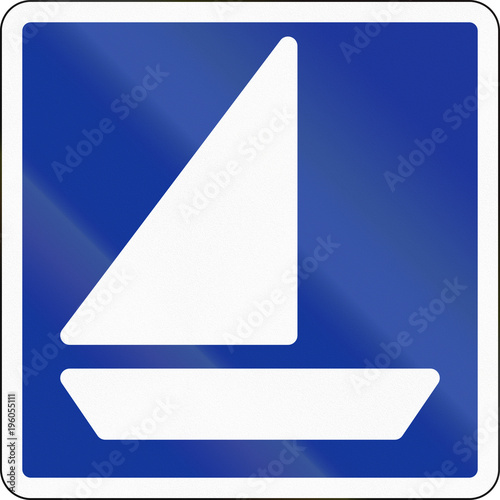 Tablou pe pânză German inland water navigation sign - Sail boats are allowed