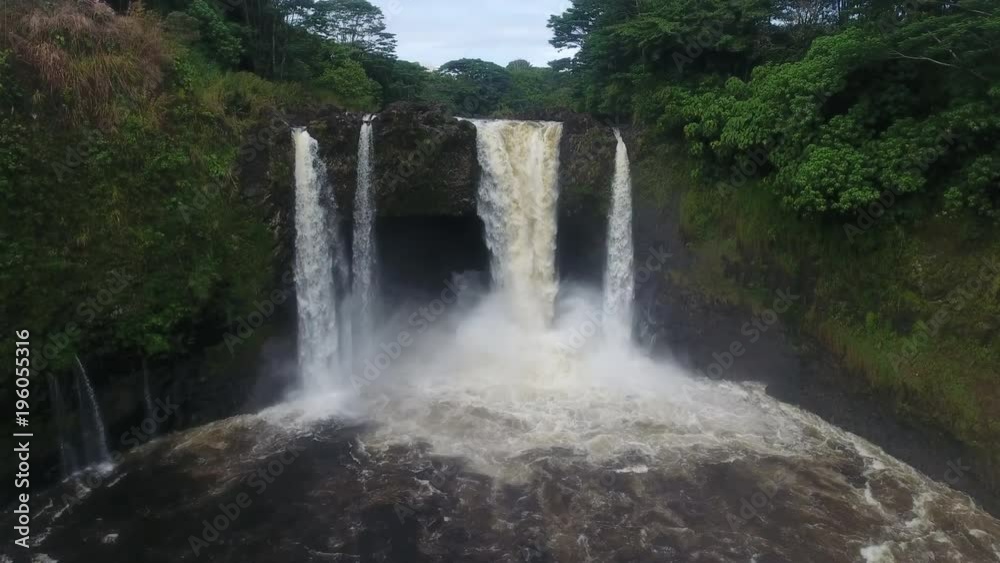 Wide Rising Over Beautiful Hawaii Waterfall Wide Rising Over Beautiful Hawaii Waterfall