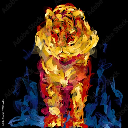 Fototapeta Naklejka Na Ścianę i Meble -  Grinning bright flame tiger