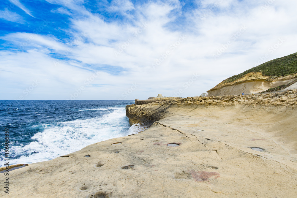 Salzpfannen in Xwejni Bay auf Gozo, Malta