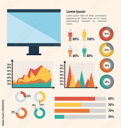 technology and business infographic template icons vector illustration design