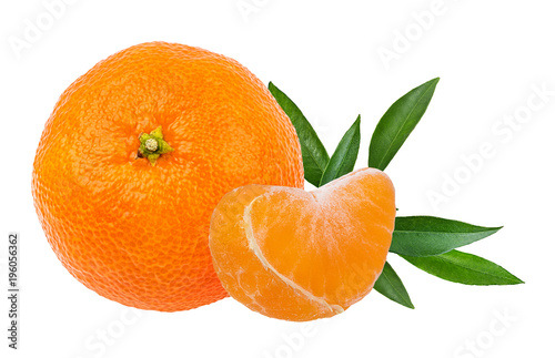 Fresh mandarin orange skin isolated on white background with clipping path