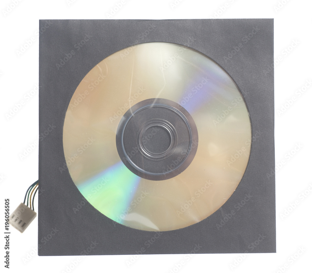 Fototapeta premium Blank DVD CD case and disc with cable