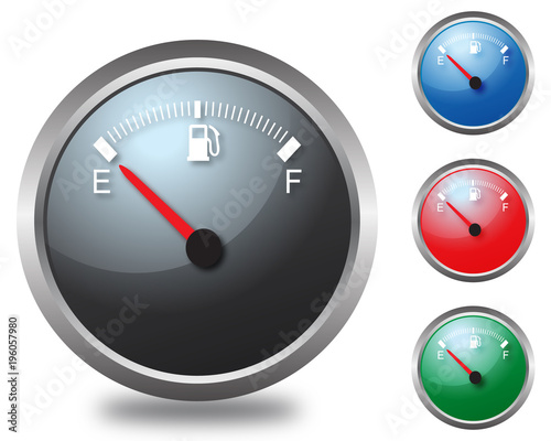 Dashboard fuel gauge buttons