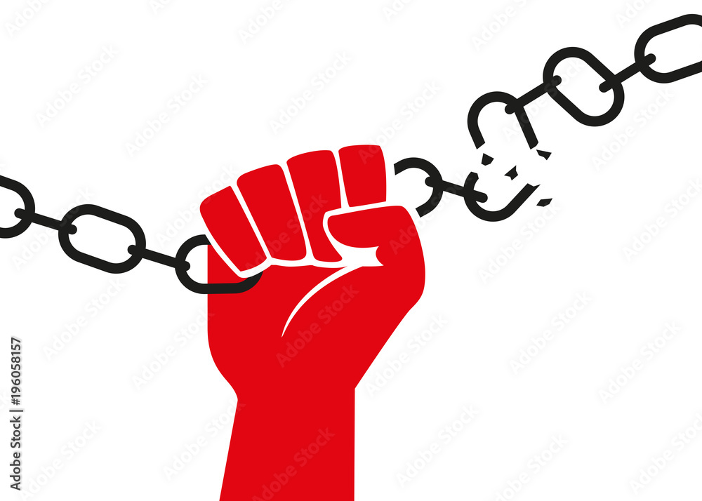 Enchaine Liberte Enchainer Liberer Liberation Chaine Symbole Prisonnier Independance Stock Vector Adobe Stock